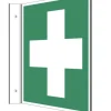 Fahnenschild Erste Hilfe Kreuz Kunststoffplatte 15x15cm nachleuchtend