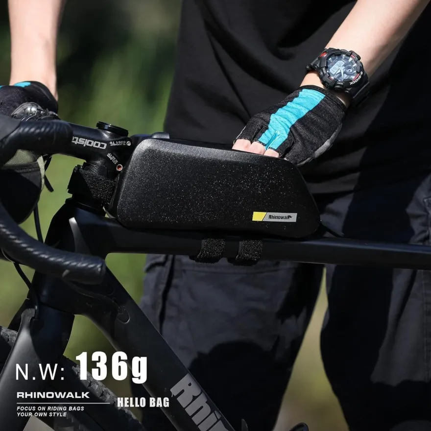 Fahrradtasche Rahmentasche 1.5L Wasserdicht Schwarz-2 7.2 Zoll