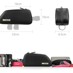Fahrradtasche Rahmentasche 1.5L Wasserdicht Schwarz-2 7.2 Zoll