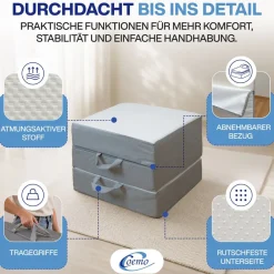 Faltmatratze/ Klappmatratze 3-teilig - platzsparend Gästematratze Visco-Auflage
