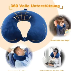 Far win U-förmiges Reisekissen aus 100% reinem Memory-Schaum, leicht und