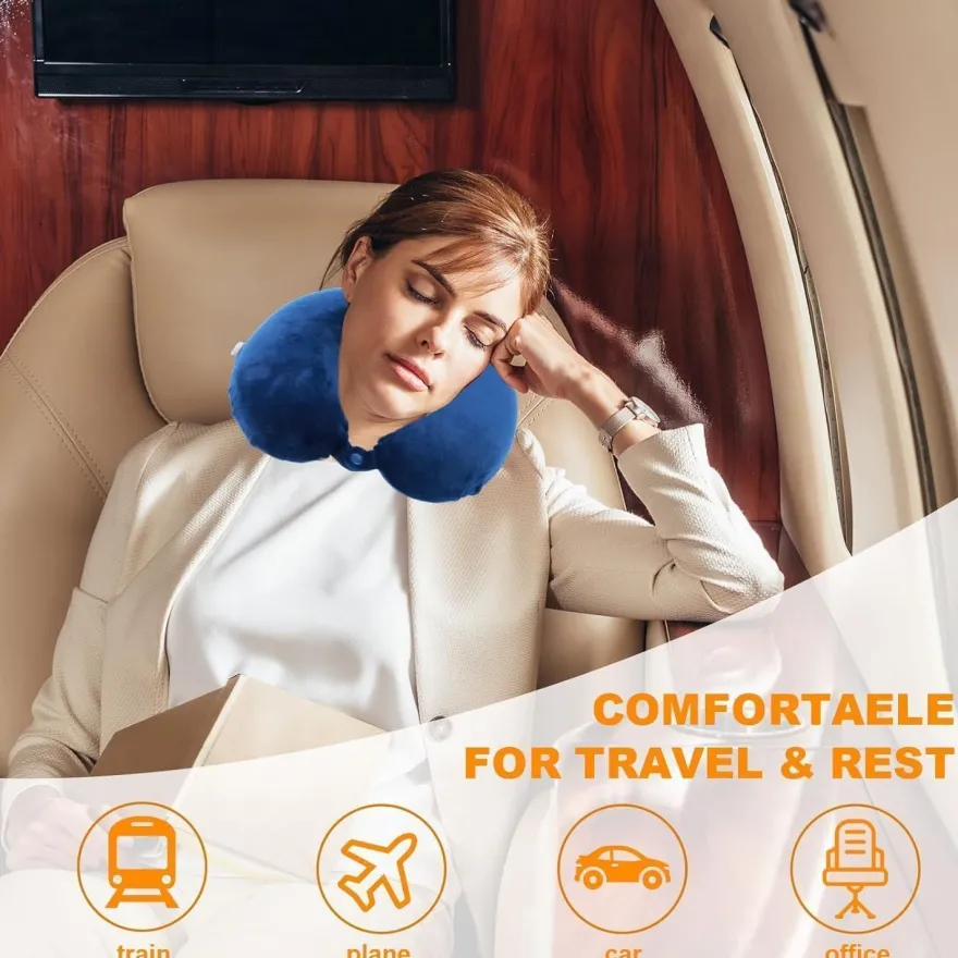 Far win U-förmiges Reisekissen aus 100% reinem Memory-Schaum, leicht und