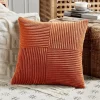 FDTERN 2er Set Kord Kissenbezüge 40x40CM Karamell, Weich & Modern für Sofa