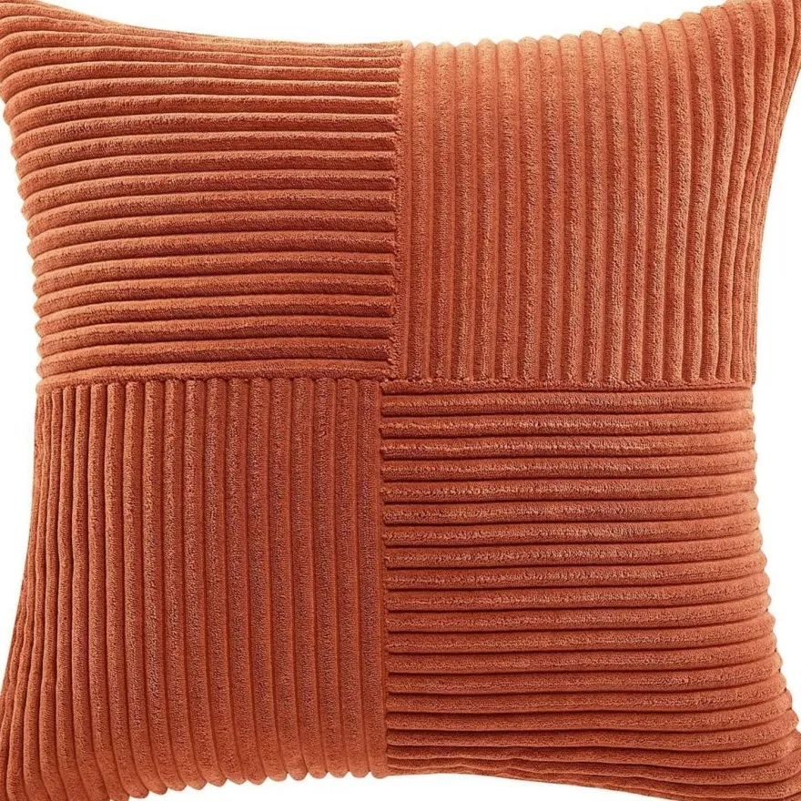 FDTERN 2er Set Kord Kissenbezüge 40x40CM Karamell, Weich & Modern für Sofa