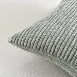FDTERN Kordsamt Kissenbezüge 65x65 cm, 2er Set, Hellgrau
