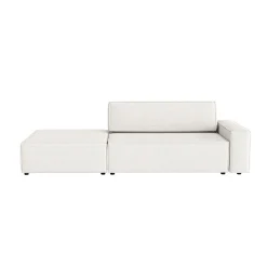 FEDVE Lummo Si Ecksofa mit Schlafcouch, Stauraum und abnehmbarem Pouf