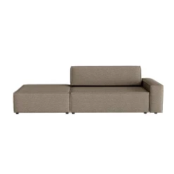 FEDVE Lummo Si Ecksofa mit Schlafcouch, Stauraum und abnehmbarem Pouf