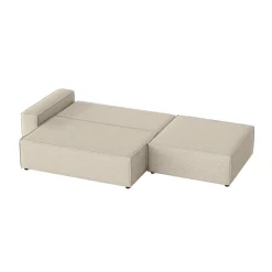 FEDVE Lummo Si Ecksofa mit Schlafcouch, Stauraum und abnehmbarem Pouf