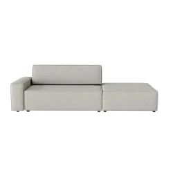 FEDVE Lummo Si Ecksofa mit Schlafcouch, Stauraum und abnehmbarem Pouf