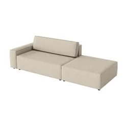 FEDVE Lummo Si Ecksofa mit Schlafcouch, Stauraum und abnehmbarem Pouf