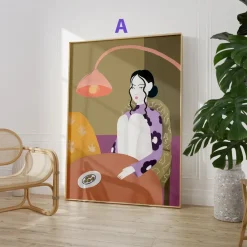 Feminine Porträt Poster · Geschenkidee · Feminine Figuren Körperkunst Maritim