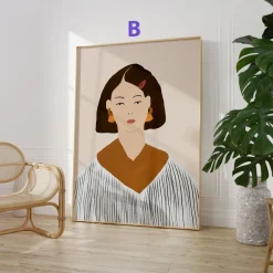 Feminine Porträt Poster · Geschenkidee · Feminine Figuren Körperkunst Maritim