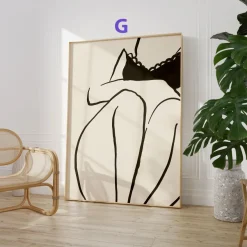 Feminine Porträt Poster · Geschenkidee · Feminine Figuren Körperkunst Maritim