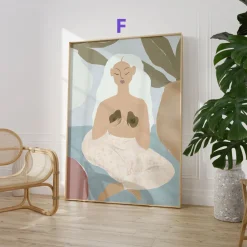 Feminine Porträt Poster · Geschenkidee · Feminine Figuren Körperkunst Maritim