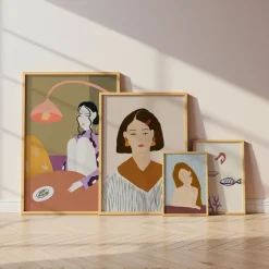 Feminine Porträt Poster · Geschenkidee · Feminine Figuren Körperkunst Maritim