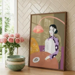 Feminine Porträt Poster · Geschenkidee · Feminine Figuren Körperkunst Maritim