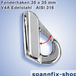 Fenderhaken Verdeckauge Edelstahl Fender Halter Haken Fenderhalter Bootsport