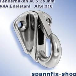 Fenderhaken Verdeckauge Edelstahl Fender Halter Haken Fenderhalter Bootsport