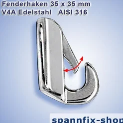 Fenderhaken Verdeckauge Edelstahl Fender Halter Haken Fenderhalter Bootsport