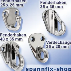 Fenderhaken Verdeckauge Edelstahl Fender Halter Haken Fenderhalter Bootsport