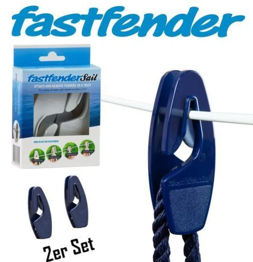 Fenderhalter für Fender Fastfender Doppelpack Sail Segelboot Reling Fenderseil