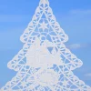 Fensterbild Weihnachten Plauener Spitze Fensterdekoration mit Saugnapf Tannenbaum 22