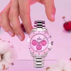 Festina Damenuhr Chronograph Stahl/Rosa F20693/2