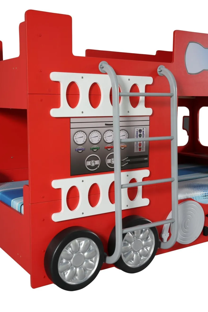 Feuerwehrbett Doppelbett mit Matratze + Rost