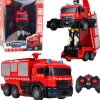 Feuerwehr-Roboterauto 2-in-1 ferngesteuert mit Licht, Sound und Wasser