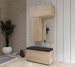 F10 Flur Dielenmöbel Garderobenschrank Dielenschrank Schuhschrank Flurmöbel Spiegel