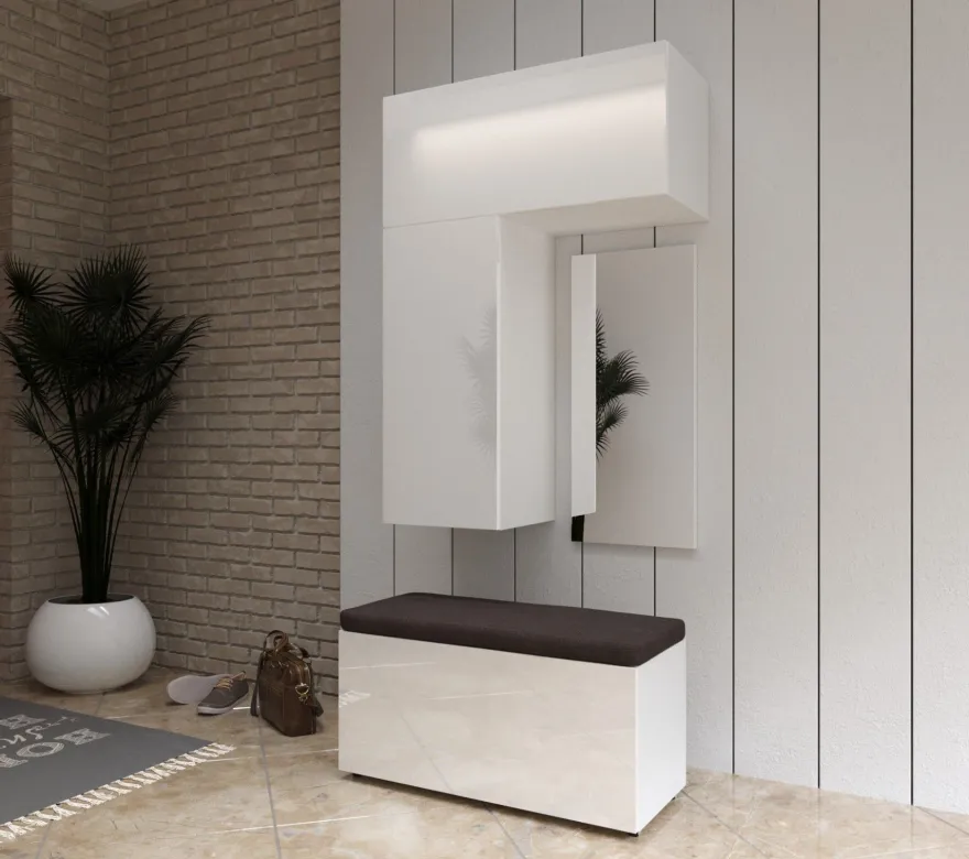 F10 Flur Dielenmöbel Garderobenschrank Dielenschrank Schuhschrank Flurmöbel Spiegel