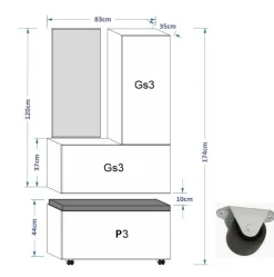 F15 Flur Dielenmöbel Garderobenschrank Dielenschrank Schuhschrank Flurmöbel Spiegel