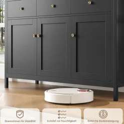FirFurd Sideboard mit 3 Schubladen und 3 Türen, Küchenkommode, Buffetschrank