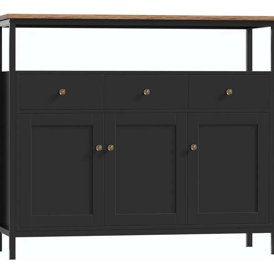 FirFurd Sideboard mit 3 Schubladen und 3 Türen, Küchenkommode, Buffetschrank