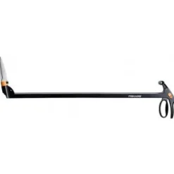 Fiskars Rasenkantenschere Servo-System GS46, Grasschere (schwarz, mit Stiel)
