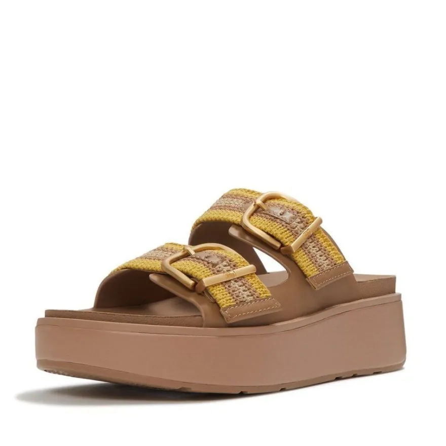 FitFlop Damen Sandalen Gen-FF Max Buckle Stripe-Webbing Two-Bar Slides A3E