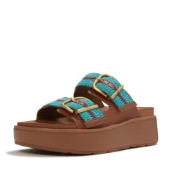 FitFlop Damen Sandalen Gen-FF Max Buckle Stripe-Webbing Two-Bar Slides A3E