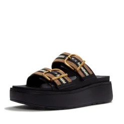 FitFlop Damen Sandalen Gen-FF Max Buckle Stripe-Webbing Two-Bar Slides A3E