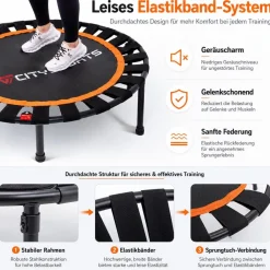 Fitness Trampolin Ø101CM , it Haltegriff für Erwachsene, faltbares Mini Trampolin