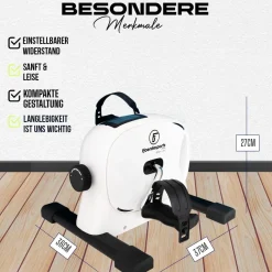Fjordesports Pedaltrainer, Arm- & Beintrainer für zu Hause, leiser Mini-Heimtrainer