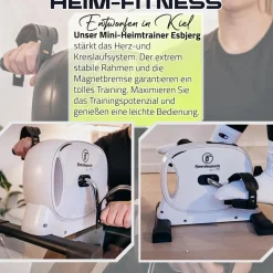 Fjordesports Pedaltrainer, Arm- & Beintrainer für zu Hause, leiser Mini-Heimtrainer