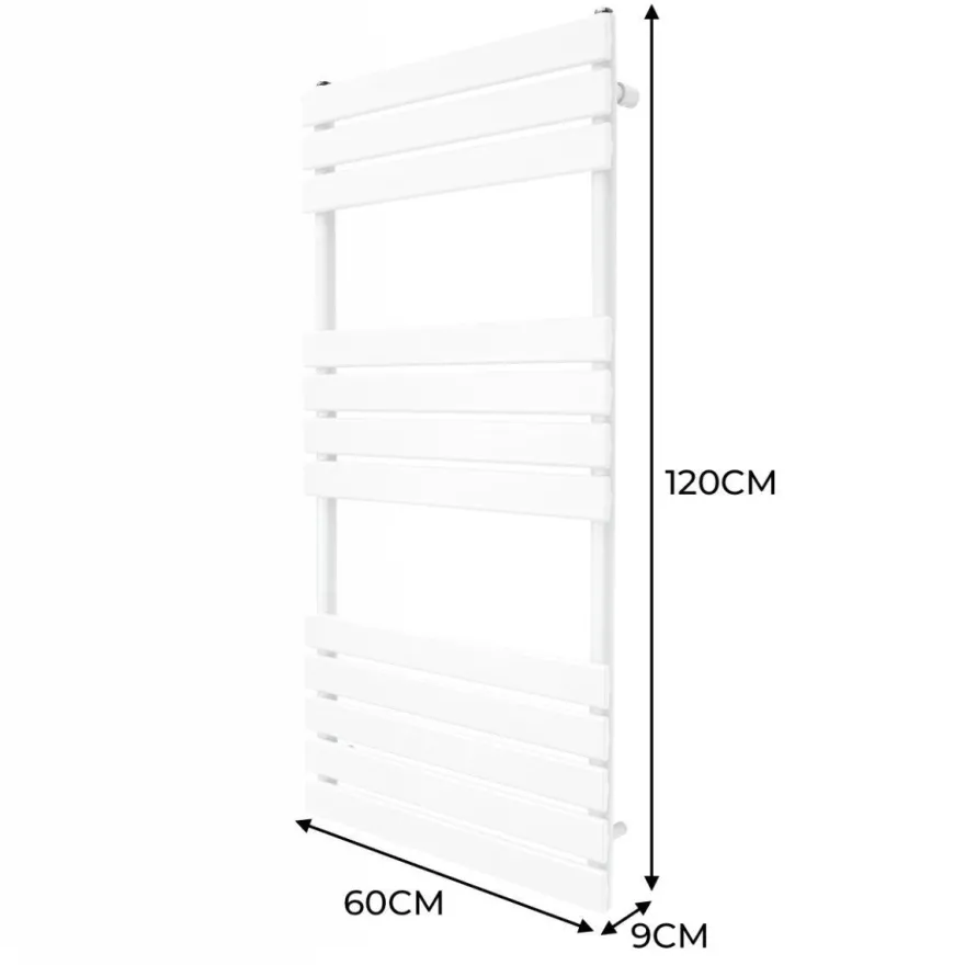 Flachheizkörper Handtuchheizkörper 1200 x 600mm Handtuchwärmer Bad Weiß
