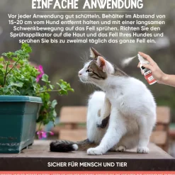 Floh & Zeckenschutz für Hunde & Katzen - 500ml Zeckenschutz mit Pfefferminz & Rizinus