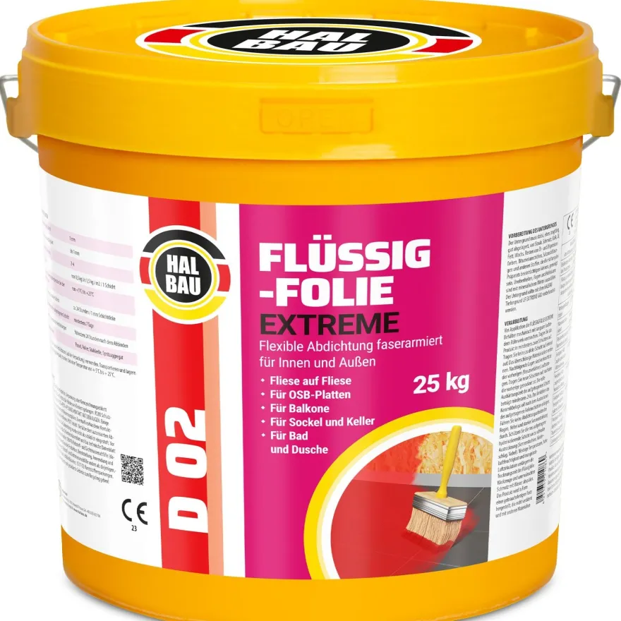 Flüssigfolie Außen 4-100Kg Wasserdicht Abdichtfolie Dichtmasse Dusche Balkon Bad D02