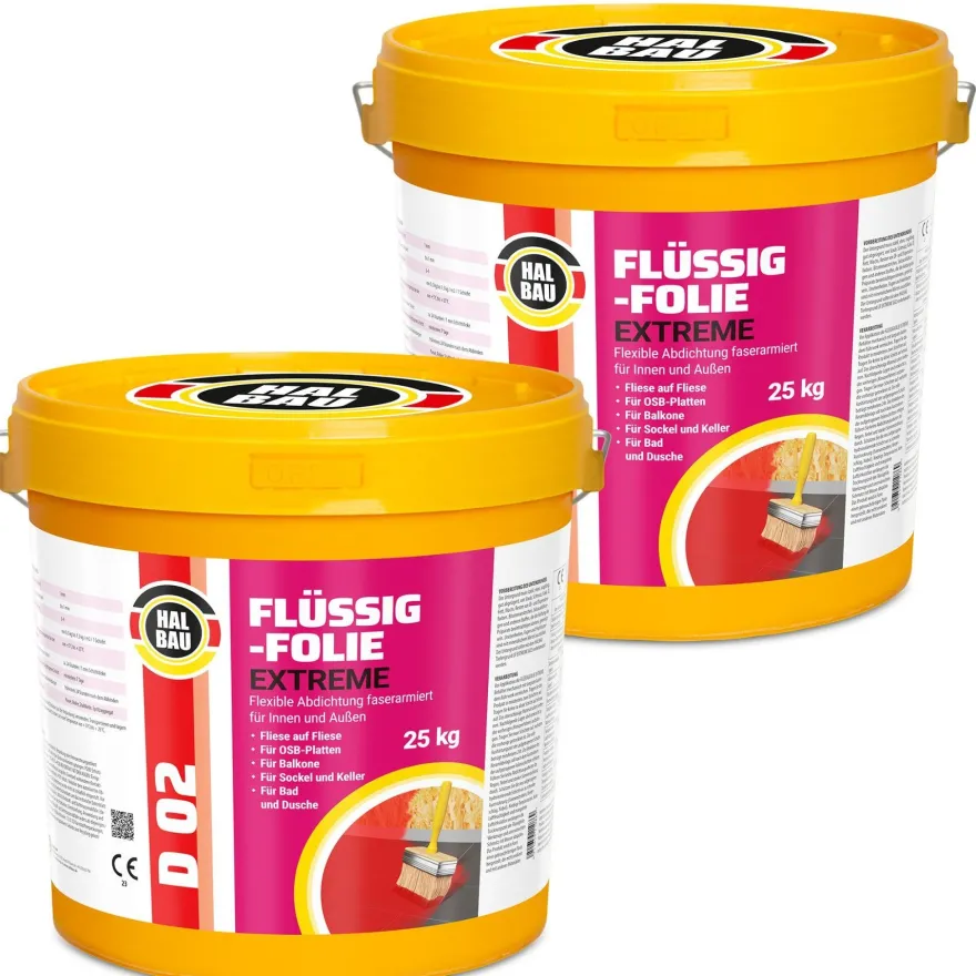 Flüssigfolie Außen 4-100Kg Wasserdicht Abdichtfolie Dichtmasse Dusche Balkon Bad D02