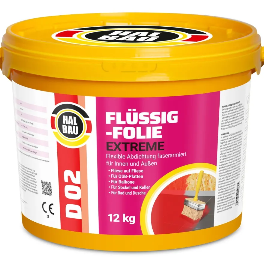 Flüssigfolie Außen 4-100Kg Wasserdicht Abdichtfolie Dichtmasse Dusche Balkon Bad D02