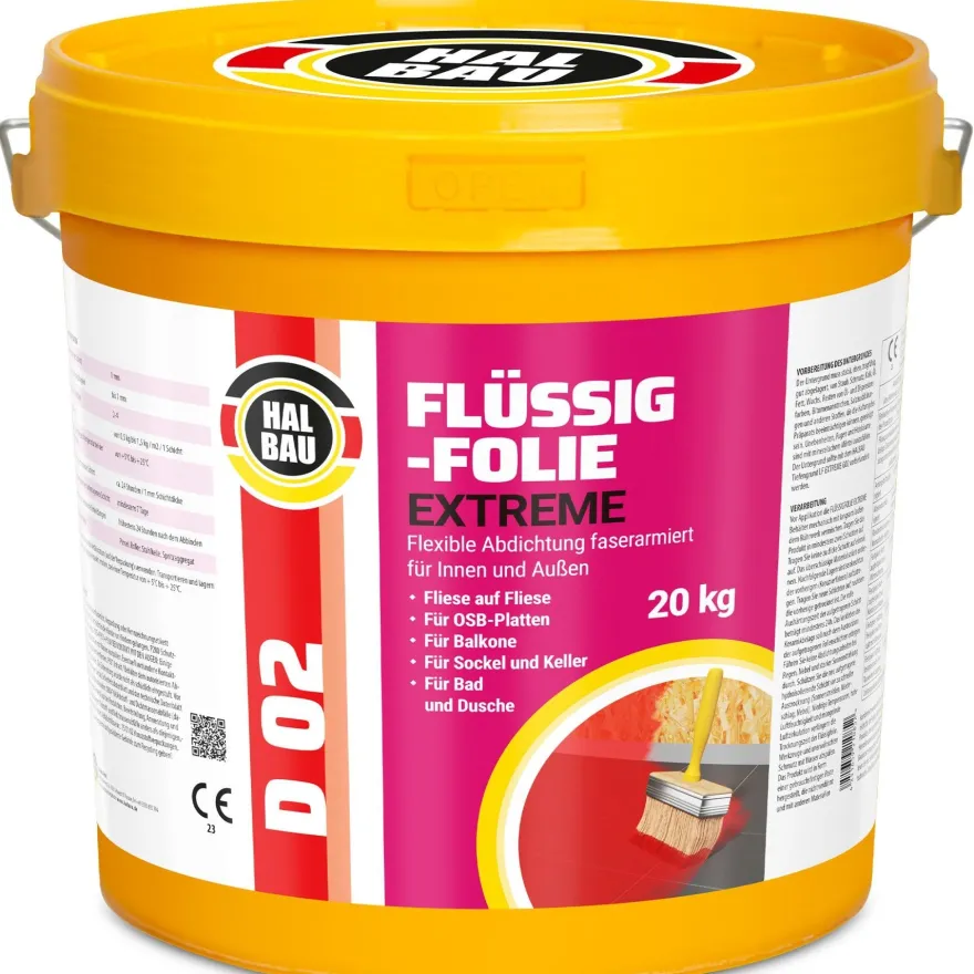 Flüssigfolie Außen 4-100Kg Wasserdicht Abdichtfolie Dichtmasse Dusche Balkon Bad D02
