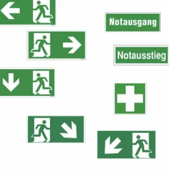 Fluchtweg Notausgang Schild Aufkleber nachleuchtend - selbstklebend - ASR A1.3