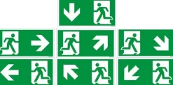 Fluchtweg Notausgang Schild Aufkleber nachleuchtend - selbstklebend - ASR A1.3