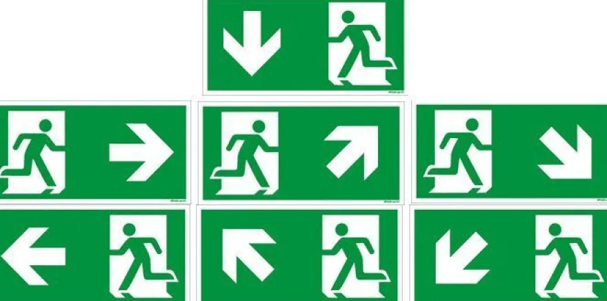 Fluchtweg Notausgang Schild Aufkleber nachleuchtend - selbstklebend - ASR A1.3